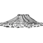 Dibujo vectorial de mesa montaña