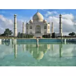 Taj Mahal z odbiciem w wodzie ilustracja