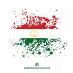 Éclaboussures d’encre avec le drapeau du Tadjikistan