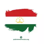 彩绘的国旗的塔吉克斯坦