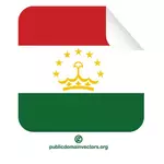 Bandeira do Tadjiquistão no adesivo quadrado