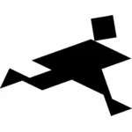 Tangram puzzle běžící muž