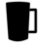 Schwarze Tasse mit quadratischer Griff-Vektor-Bild