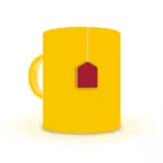 Vector image of orange mug of tea