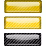 Tiga stripped persegi hitam dan kuning vektor gambar