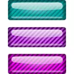 Trois dépouillé bleu et violets rectangles vector dessin