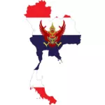 थाई का नक्शा और झंडा