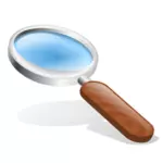 Brown magnifying glass vector image