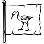 Thekahonclan totem met een kraan in zwart-wit vector illustraties