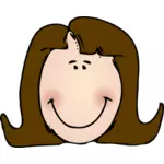 Long haired woman smiling vector image