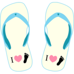 Flip flops with feet imprint vector clip art | Public domain vectors