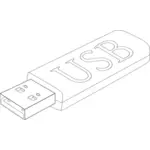 Fine ligne illustration de vecteur pour le stick USB