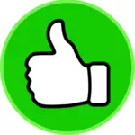 Wektor clipart thumbs up w zielonym kole