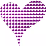 Purple heart med tummen upp