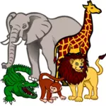 Afrika hayvanlar illüstrasyon vektör