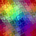 Reticolo delle mattonelle nei colori dell'arcobaleno