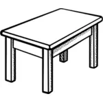 単純な長方形テーブル ライン アートのベクトル画像