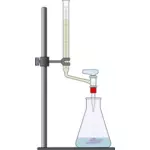 Clip art of oxygen titration process with a beaker