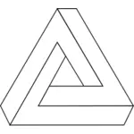 Ilustración triángulo imposible línea arte vectorial