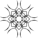 Vector illustraties van tribal ronde design met 8 zijden