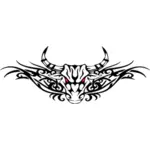 Vector Illustrasjon av tribal bull tattoo