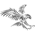 Imagine vectorială de vultur tribale tatuaj
