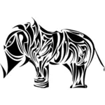 Illustrazione vettoriale di elefante tribale
