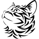Image vectorielle de tribal chaton en levant