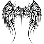 Vector de la imagen de tatuaje de alas tribales