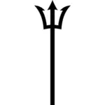 Vektor ilustrasi gelap tanda trident jeruk