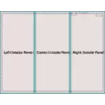 3 つ折りパンフレットの型板のベクトル画像