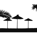 Tropical beach silhouette