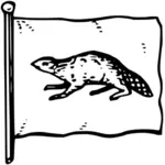 Tsianito totem with a beaver in black and white vector illustration