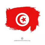 彩绘的国旗的突尼斯