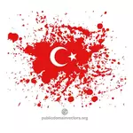 Turkish flag ink splatter
