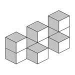 Parede de cubos isométricos