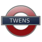 Semn de staţia de metrou Londra pentru Twens vector illustration.