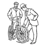 二人の男と自転車