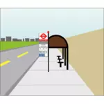 Autobusová zastávka se přihlásit na UK vektorové ilustrace