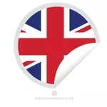 Pyöreä tarra Ison-Britannian lipulla