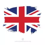 Yhdistyneen kuningaskunnan lippu maalattu valkoiselle pinnalle