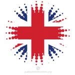 المملكة المتحدة العلم الألوان النصفية ملصق