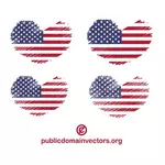 USA flagga hjärtat former