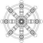 Dharmachakra religious sign vector drawing