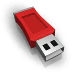 3 차원 벡터 빨간색 USB 메모리의 드로잉