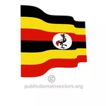 Agitant le drapeau de l'Ouganda