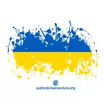Drapelul Ucrainei în cerneală stropi