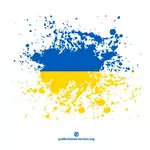 Tinte-Spritzer mit Flagge der Ukraine