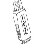 Tasche USB Pen Drive-Vektor-Bild
