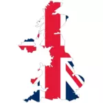 Het Verenigd Koninkrijk vlag met kaart